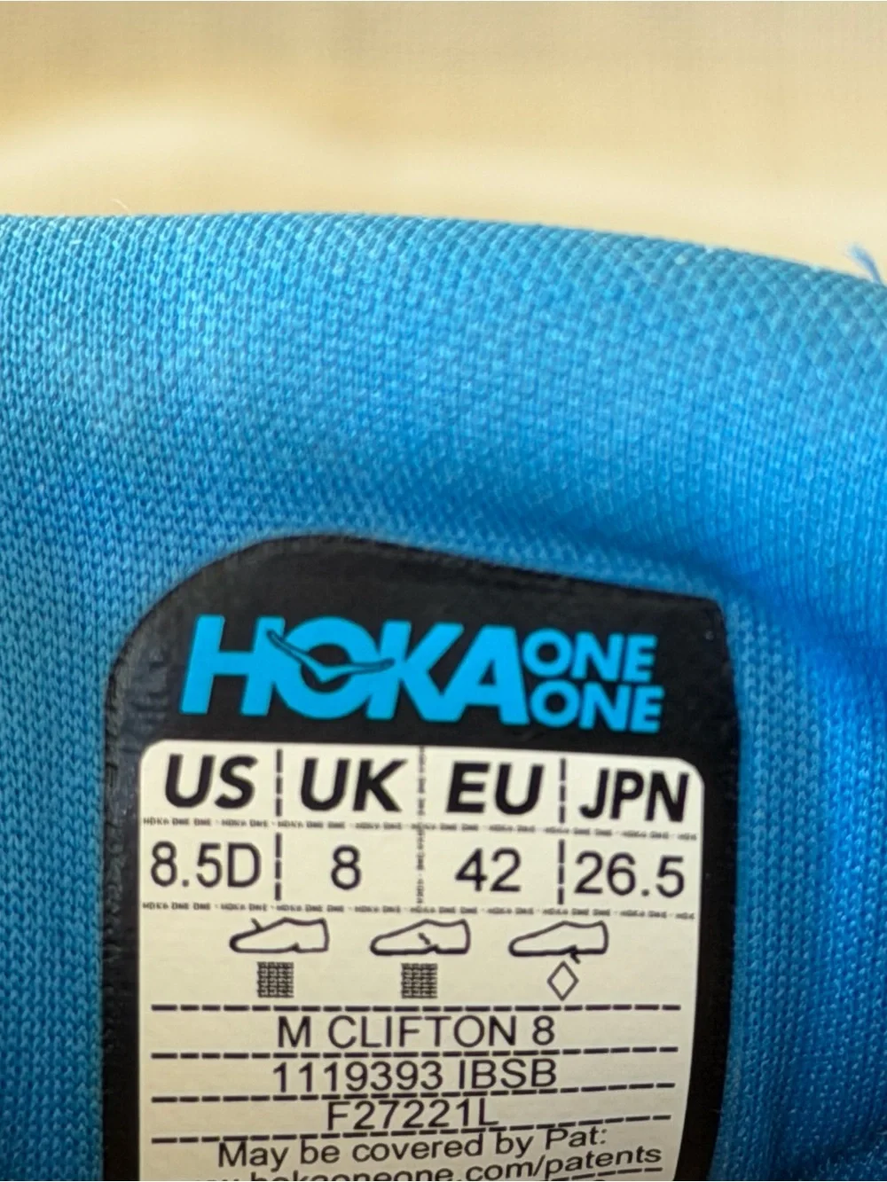 Hoka Clifton 8 Blue Men’s Athletic Running Shoes Size 8.5